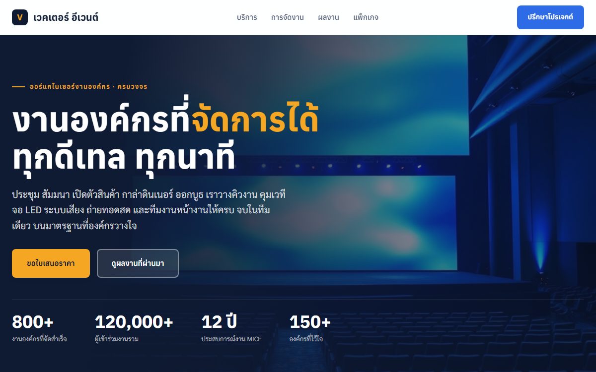 ตัวอย่างเว็บอีเวนต์องค์กร MICE